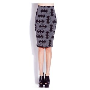 Forever 21 Bats & Cats Batman pencil skirt